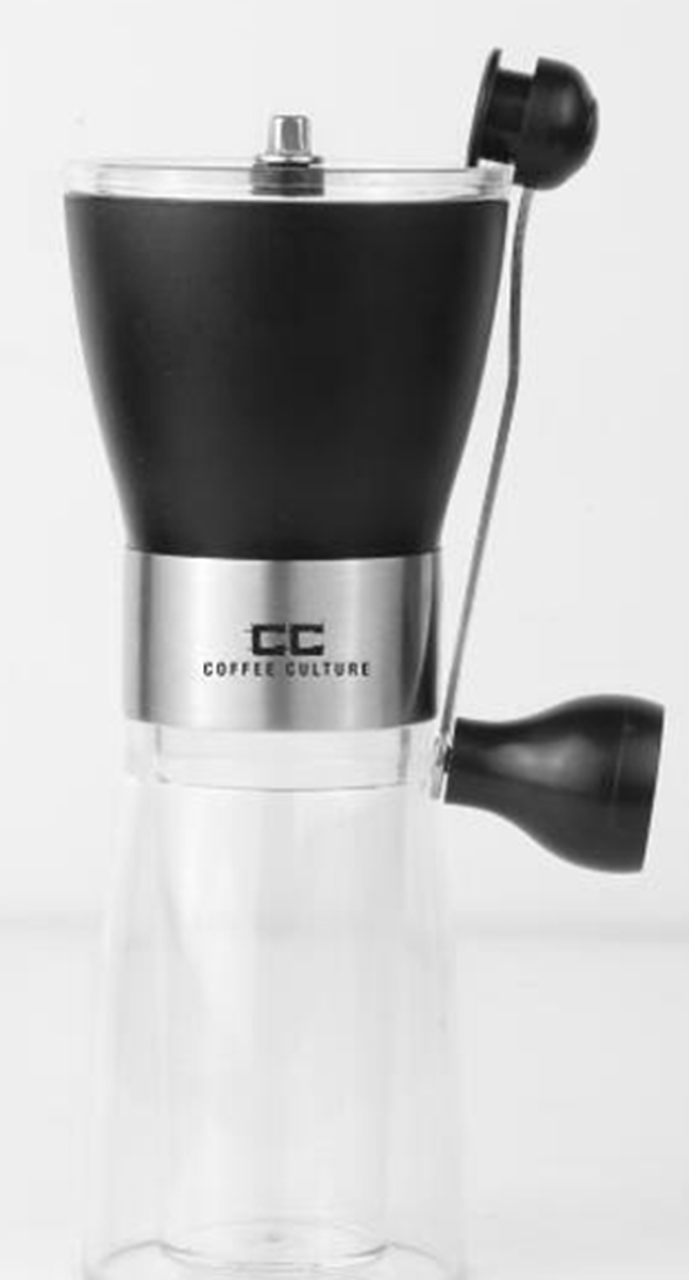 Coffee Culture Hand Burr Coffee Grinder STEEL & GLASS