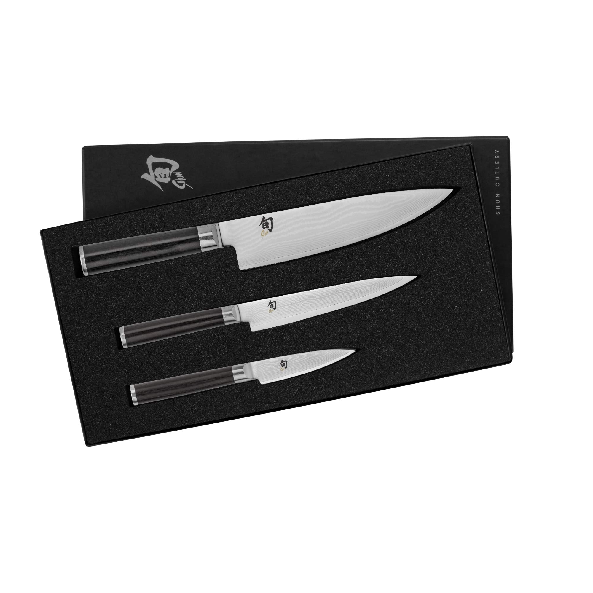 Shun Classic 3pc Chef's Knife Set STEEL & GLASS