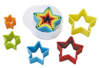 Avanti - Star Cookie Cutters 5 Piece Set - Multi Coloured