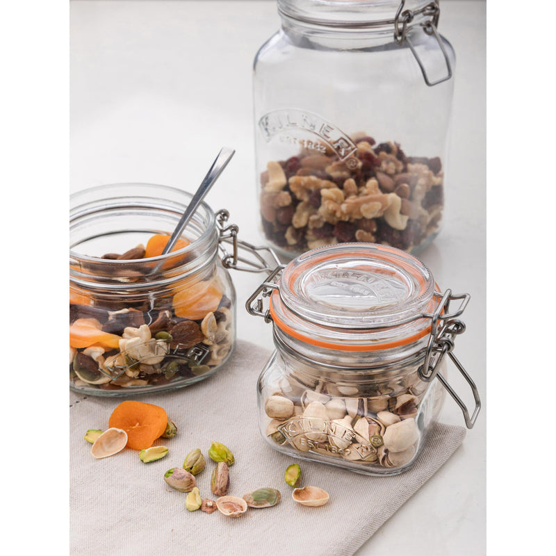 KILNER Square Clip Top Jar, 250ml