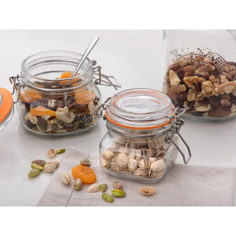 KILNER Square Clip Top Jar, 250ml