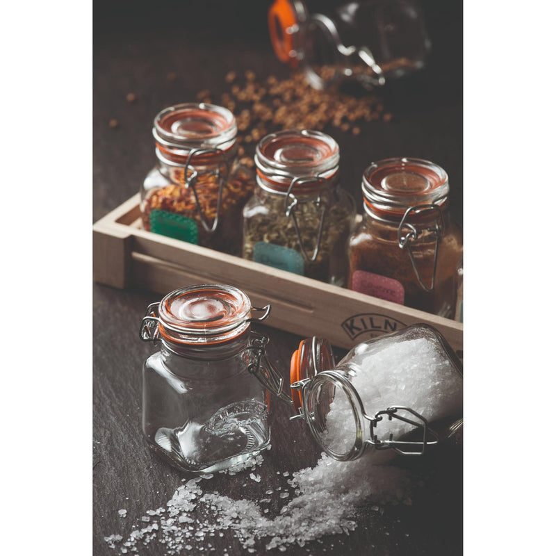 KILNER Square Clip Top Spice Jar , 70ml