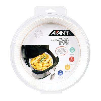 Avanti Disposable Air Fryer Inserts 20 x 20 x 4.5cm 100 Piece "Round"