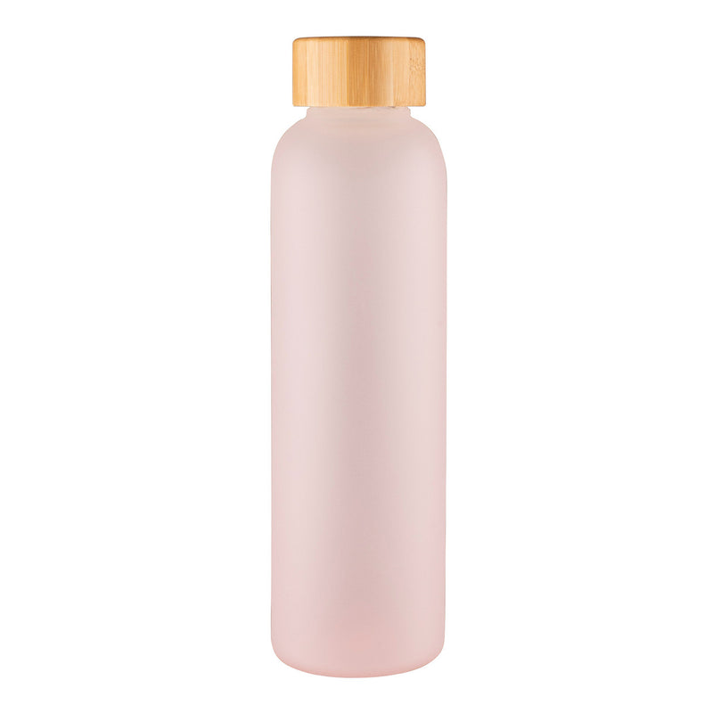 Avanti - Velvet Coated Glass Water Bottle - 550ml - Frosted Pink