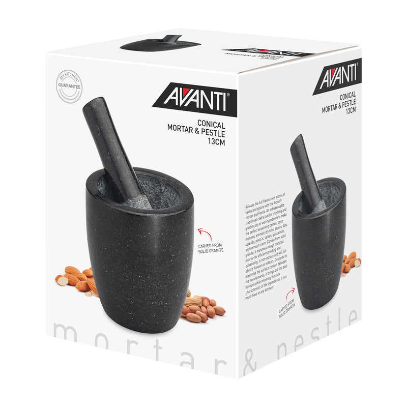 Avanti - Conical Mortar And Pestle - 13cm - Black