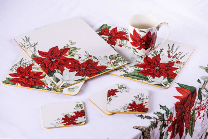 Poinsettia Assorted 6pk Coaster