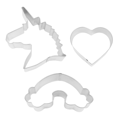 R&M - Stainless Steel Unicorn Cookie Cutter Set of 3.