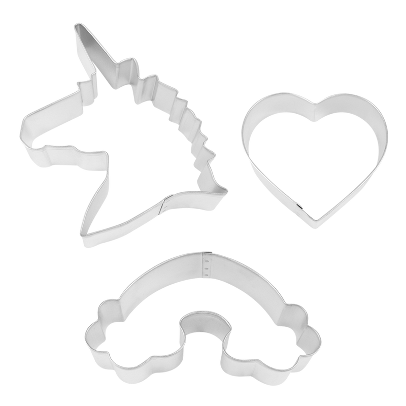 R&M - Stainless Steel Unicorn Cookie Cutter Set of 3.