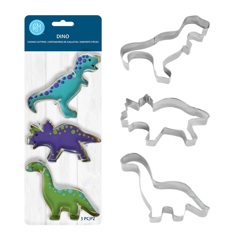 R&M - STAINLESS STEEL DINOSAUR COOKIE CUTTER SET 3