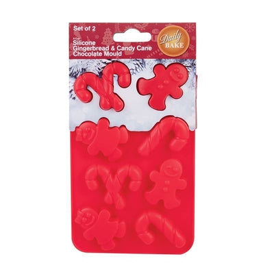 Daily Bake Silicone Gingerbread & Candy Cane Chocolate Mould Set 2