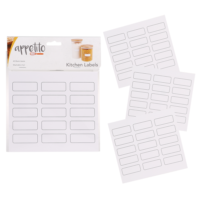 Appetito Blank Kitchen Labels Pack 45