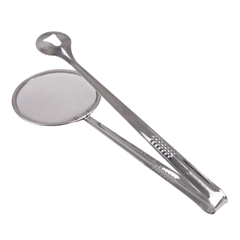 Appetito Stainless Steel Skimmer Tongs