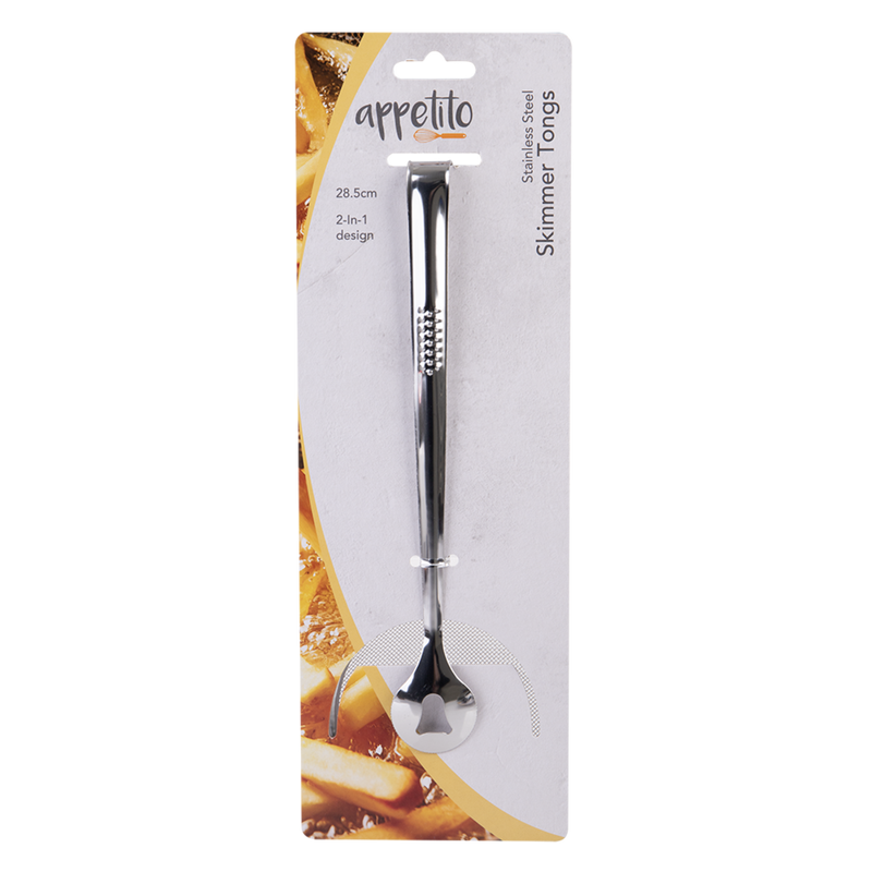 Appetito Stainless Steel Skimmer Tongs