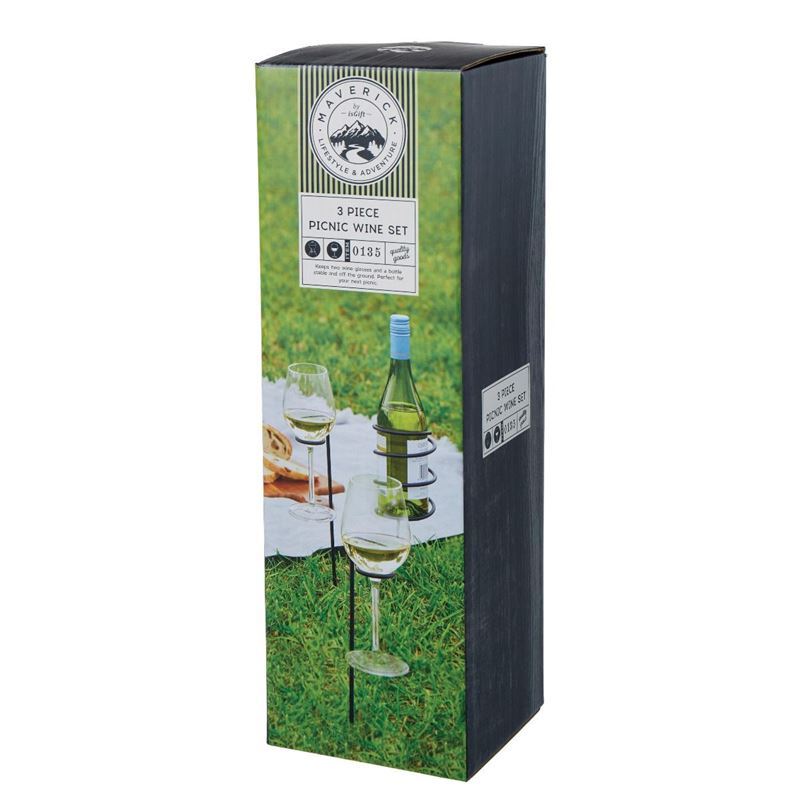 Maverick Picnic Wine Set 3pcs Black 9x9x31cm