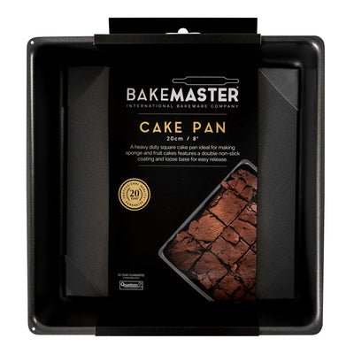 Bakemaster - Loose Base SQ Deep Cake Pan, 20 X 20 X 7cm - Non-stick