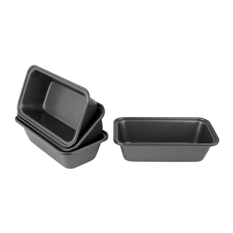 Bakemaster Mini loaf pan Set of 4, 15 X 8.5 X 4.5cm - Non-Stick