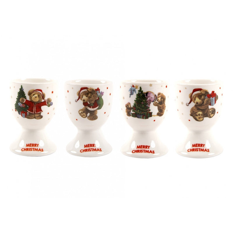 Honey Pot Bear Xmas Set Of 4 Egg Cup