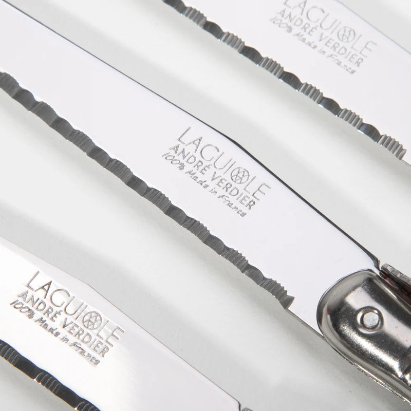 ANDRE VERDIER - DEBUTANT SERRATED KNIFE SET/6 STAINLESS STEEL/IVORY KNIFE