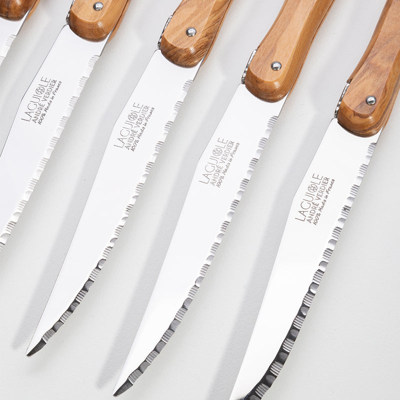 ANDRE VERDIER - DEBUTANT SERRATED KNIFE SET/6 - STAINLESS STEEL/OLIVE WOOD