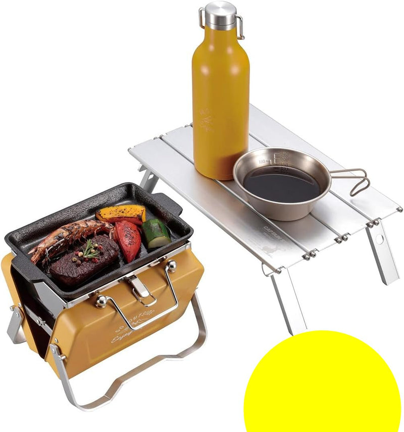 Captain Stag - Tabletop BBQ Grill V Type - Yellow (Medium)