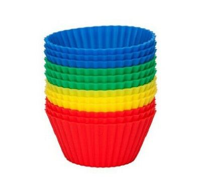 Avanti - Silicone Cupcake Cups 12 Piece Set - Red/Blue/Green/Yellow