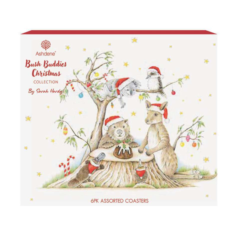 Bush Buddies Christmas Assorted 6PK Coasters