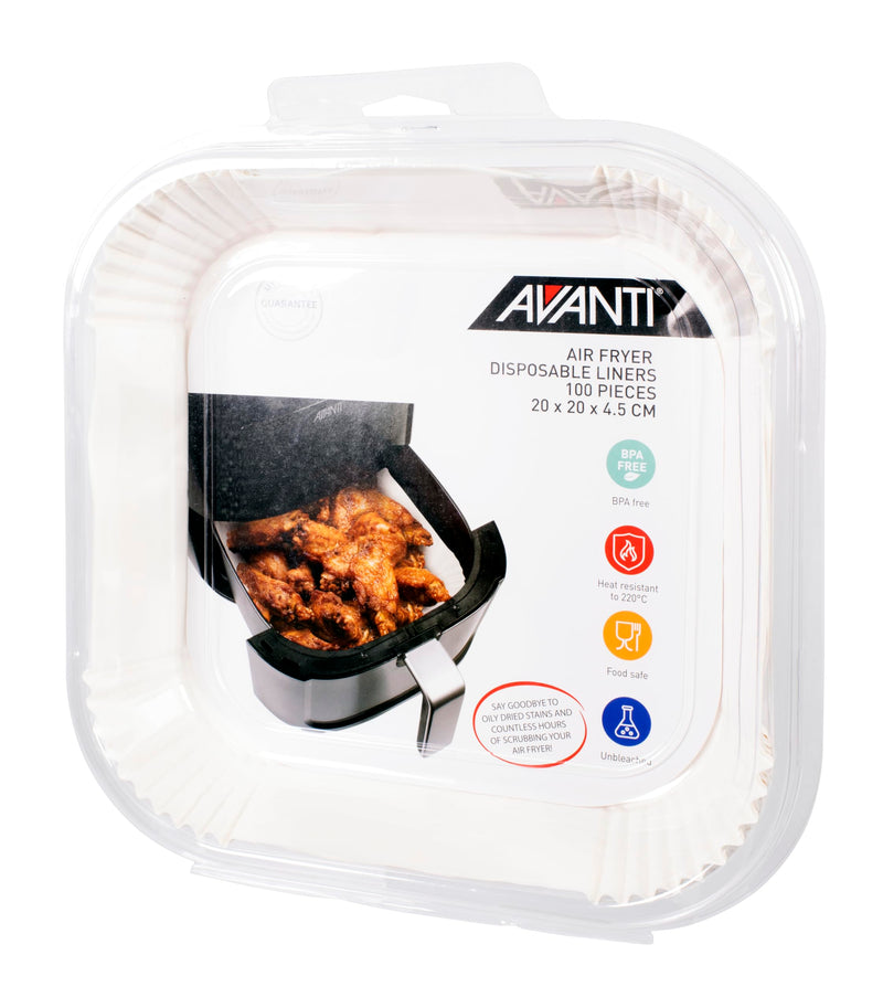Avanti Disposable Air Fryer Inserts 20 x 20 x 4.5cm 100 Piece "Square"