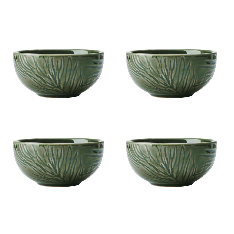 Mikasa Jardin 4-Piece Stoneware Dip Bowl Set, 10cm, Green