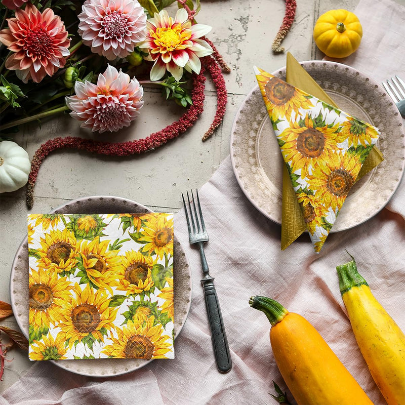 PAW Napkin, Pack of 20 (Dancing Sunflowers) - 33x33cm