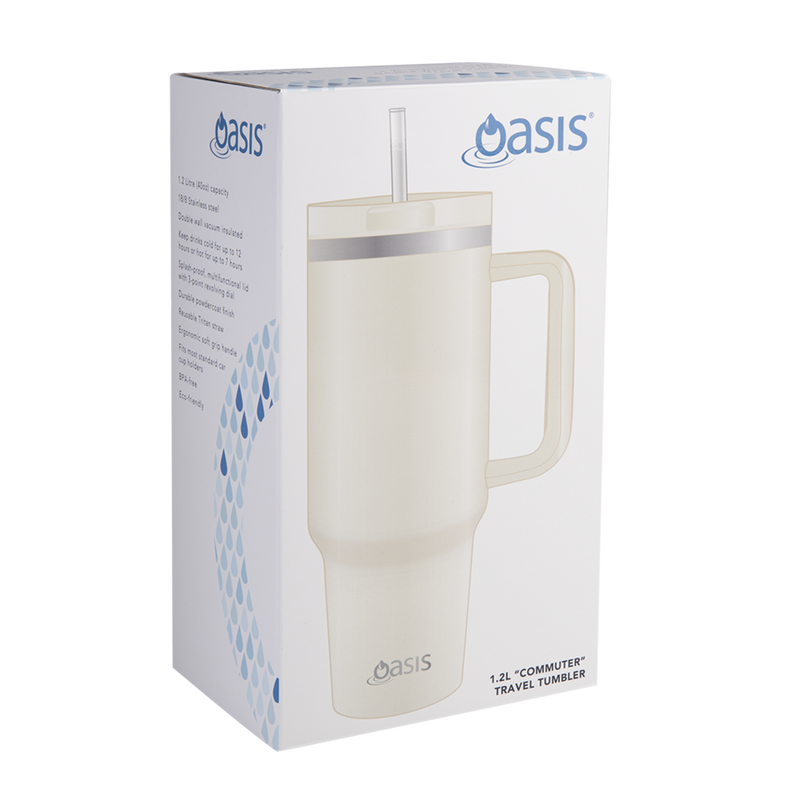 Oasis Commuter Travel Tumbler S/S Double Wall Insulated 1.2L - Alabaster