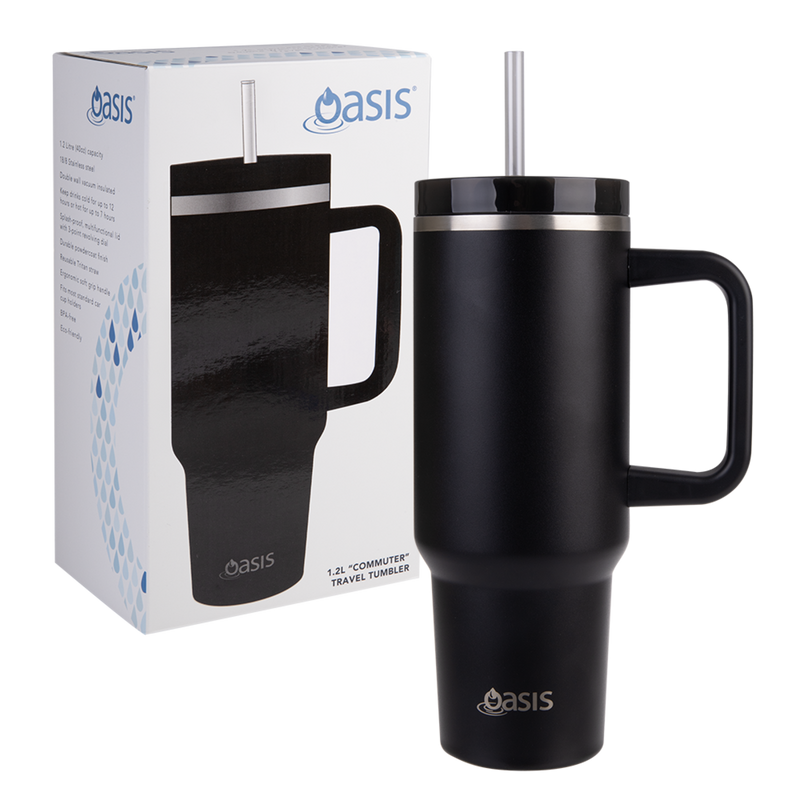 Oasis Commuter Travel Tumbler S/S Double Wall Insulated 1.2L - Black