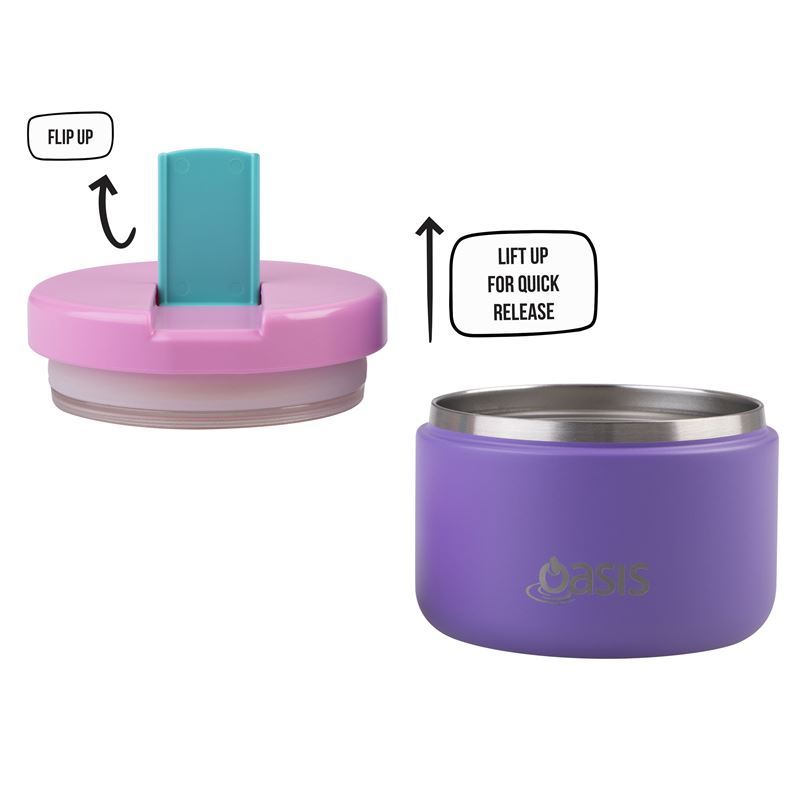 Oasis S/S Double Wall Insulated Food Flask 300ml (MERMAID PURPLE)