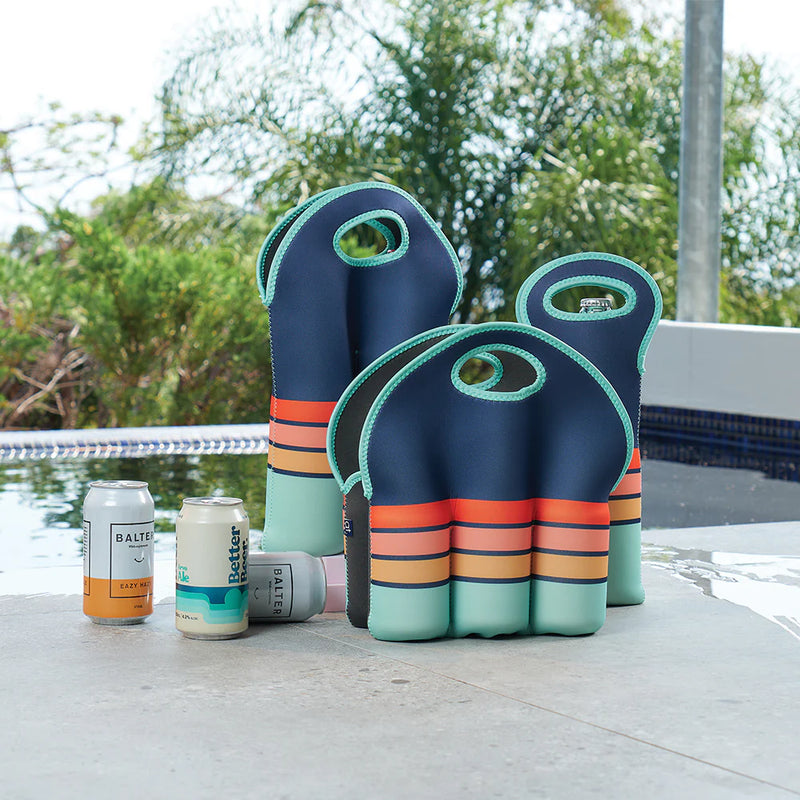 Annabel - Double Bottle Bag - Neoprene - Navy Sunrise