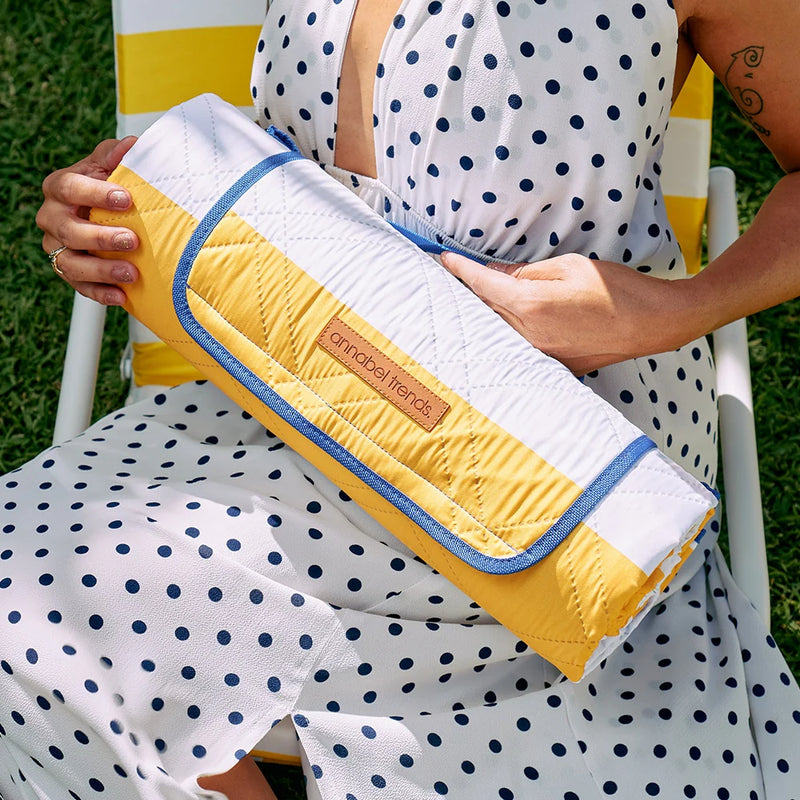 Annabel trends picnic Mat - Yellow Stripe