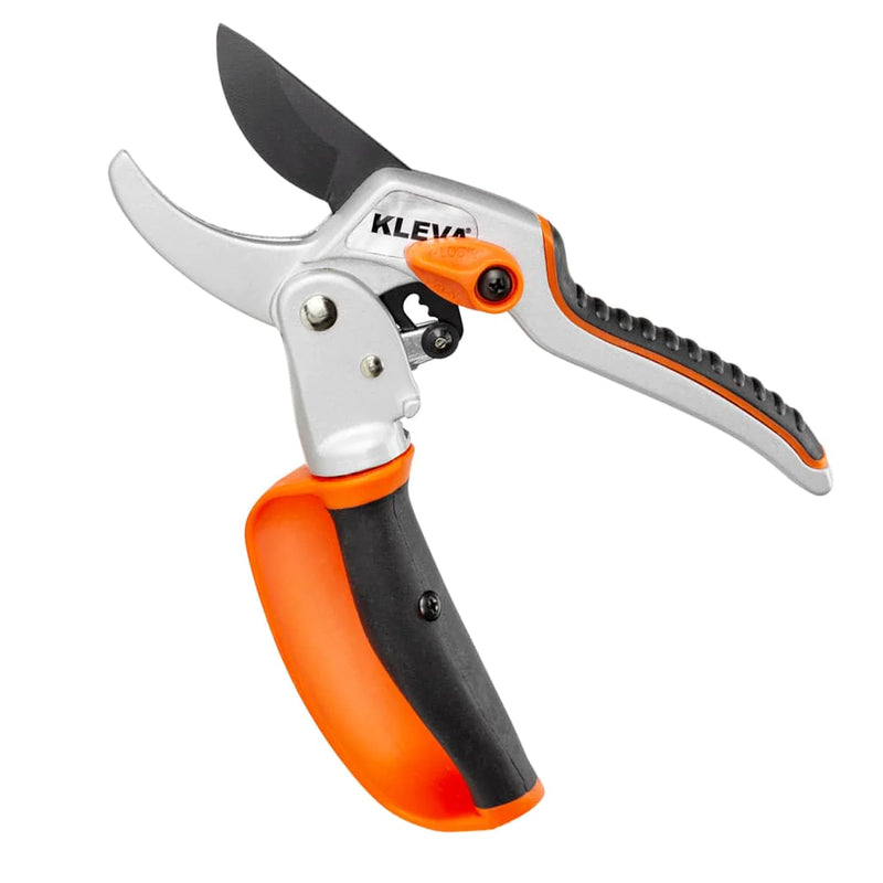 Kleva - Precision Pruners - Auto-Rotating Ratchet Shears For All Garden Pruning