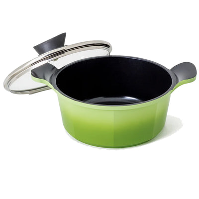 Neoflam Venn 20cm Casserole Induction 2.4L Green with Glass Lid