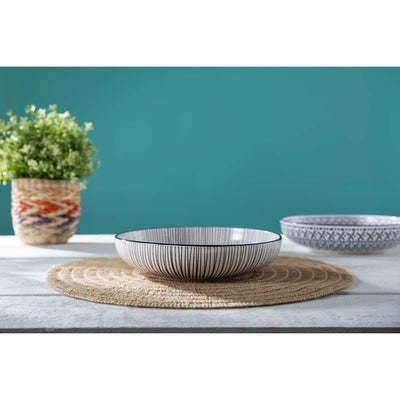 Mikasa Coupe Pasta Dinner Bowl 21cm Black Stripe