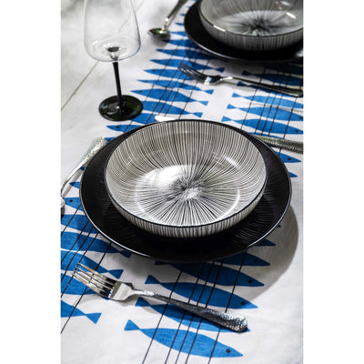 Mikasa Coupe Pasta Dinner Bowl 21cm Black Stripe