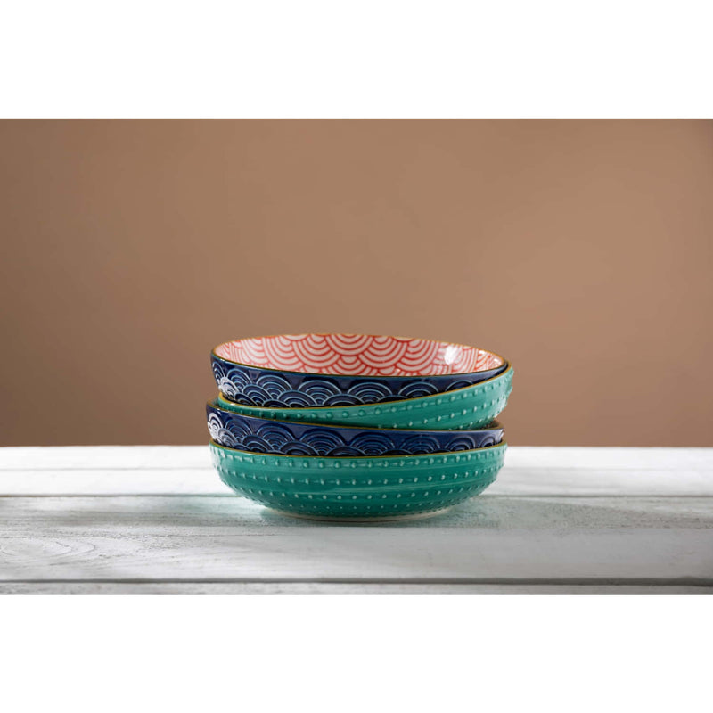 Mikasa Coupe Pasta Dinner Bowl 21cm Indigo Chevron
