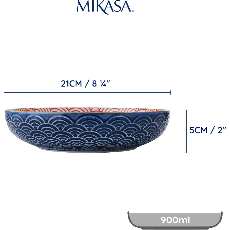 Mikasa Coupe Pasta Dinner Bowl 21cm Green Leaf