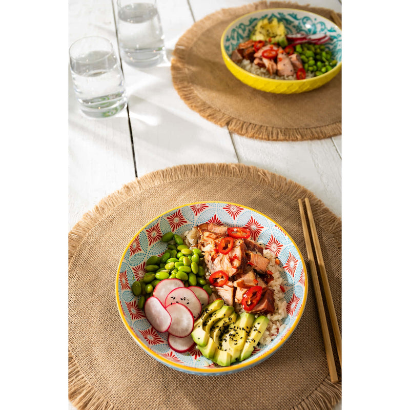 Mikasa Coupe Pasta Dinner Bowl 21cm Blue Mosaic