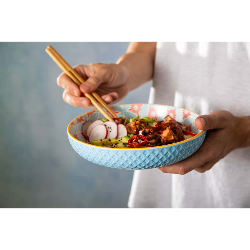 Mikasa Coupe Pasta Dinner Bowl 21cm Blue Mosaic