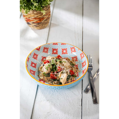 Mikasa Coupe Pasta Dinner Bowl 21cm Blue Mosaic