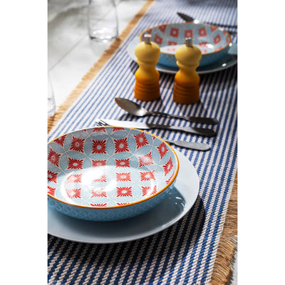 Mikasa Coupe Pasta Dinner Bowl 21cm Blue Mosaic