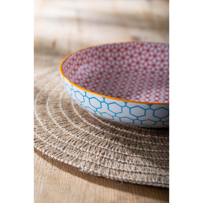 Mikasa Coupe Pasta Dinner Bowl 21cm Geometric Blue