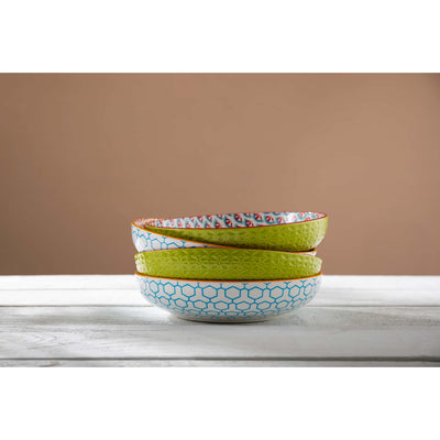 Mikasa Coupe Pasta Dinner Bowl 21cm Geometric Blue