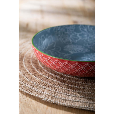 Mikasa Coupe Pasta Dinner Bowl 21cm Geometric Leaf