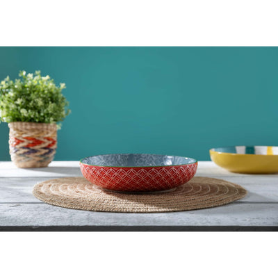 Mikasa Coupe Pasta Dinner Bowl 21cm Geometric Leaf