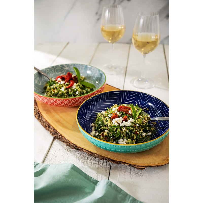 Mikasa Coupe Pasta Dinner Bowl 21cm Geometric Leaf