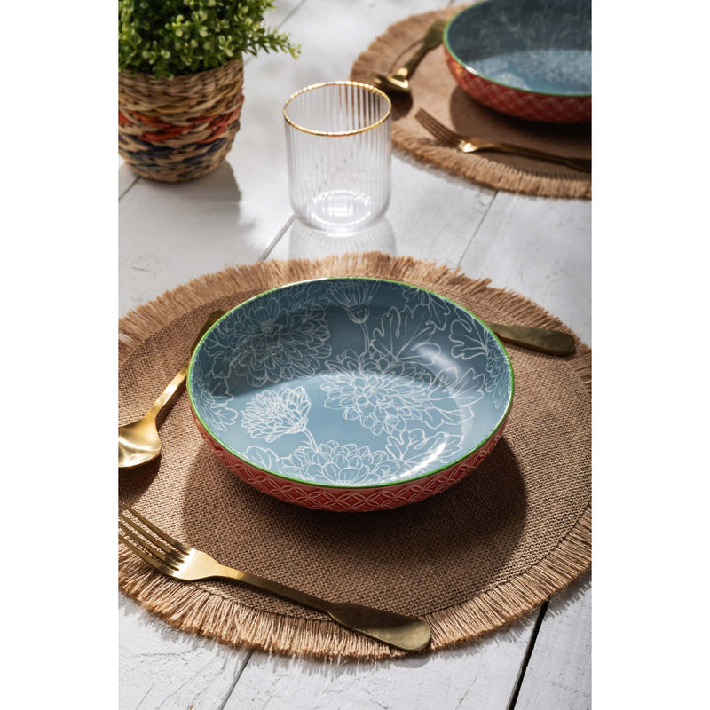 Mikasa Coupe Pasta Dinner Bowl 21cm Geometric Leaf